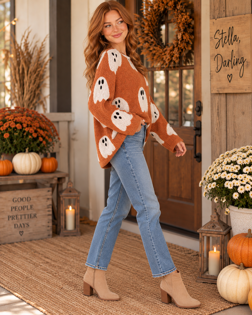 Halloween Boat Neck Sweater