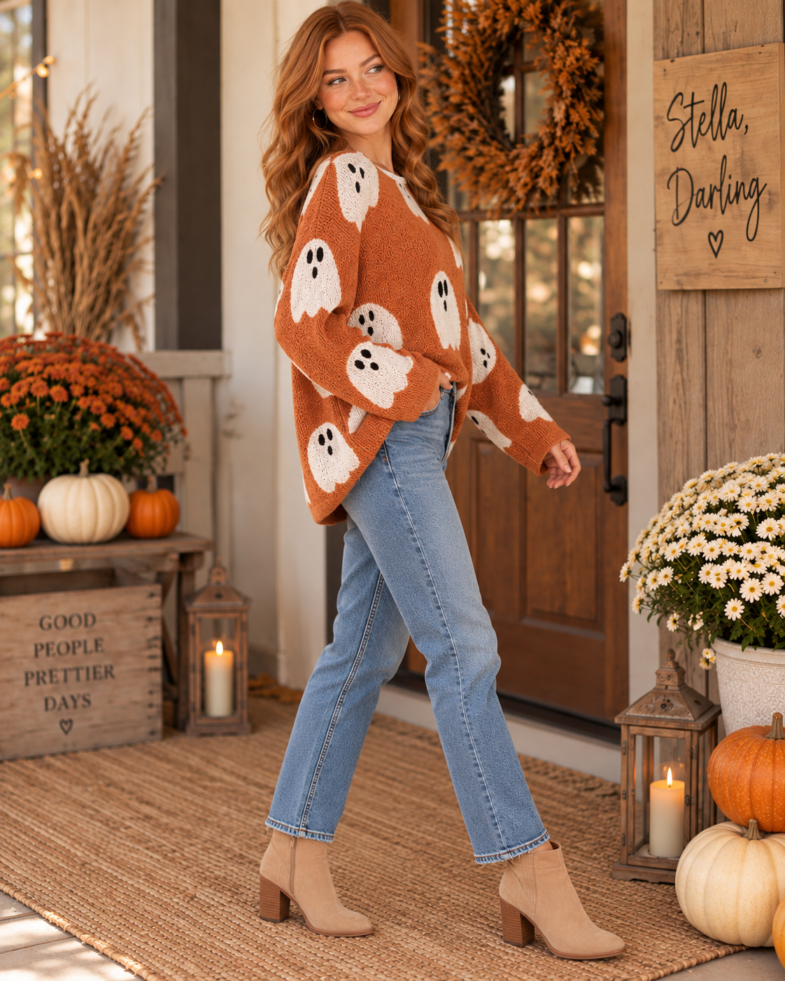Halloween Boat Neck Sweater