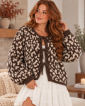 Leopard Tie Front Cardigan