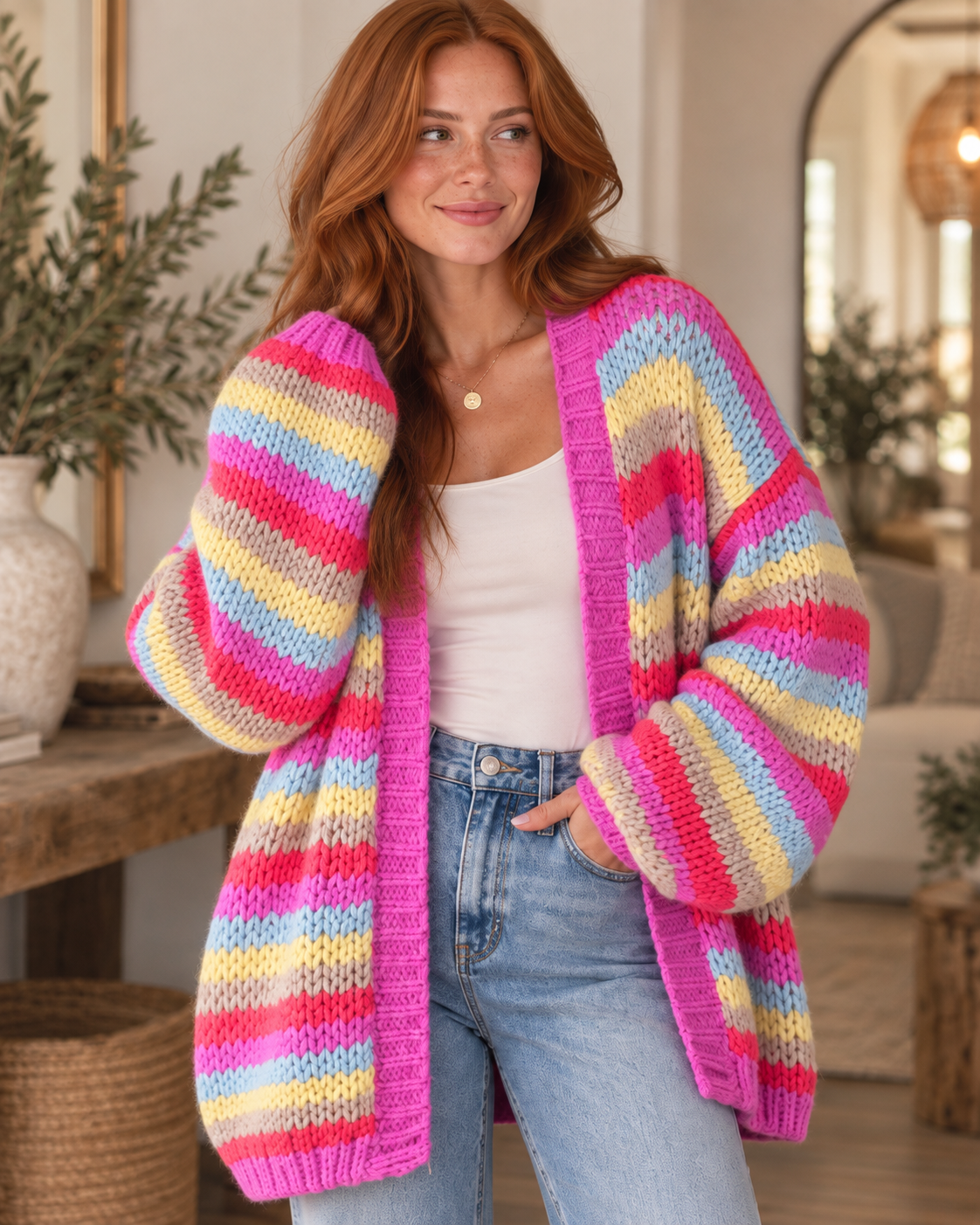 Candy Stripe Cozy Cardigan
