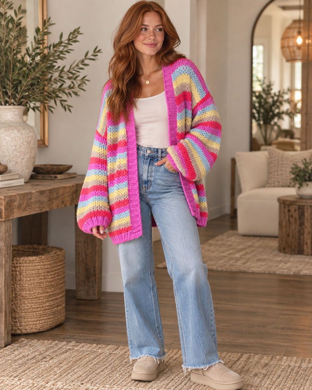 Candy Stripe Cozy Cardigan