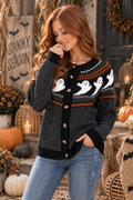 Spooky Ghost Button Up Cardigan