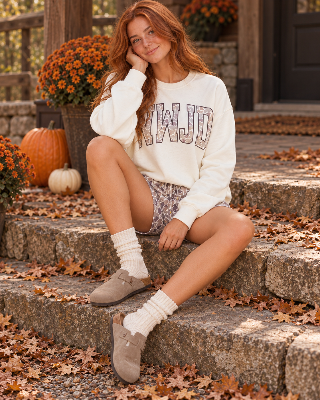 WWJD Camo Long Sleeve Top