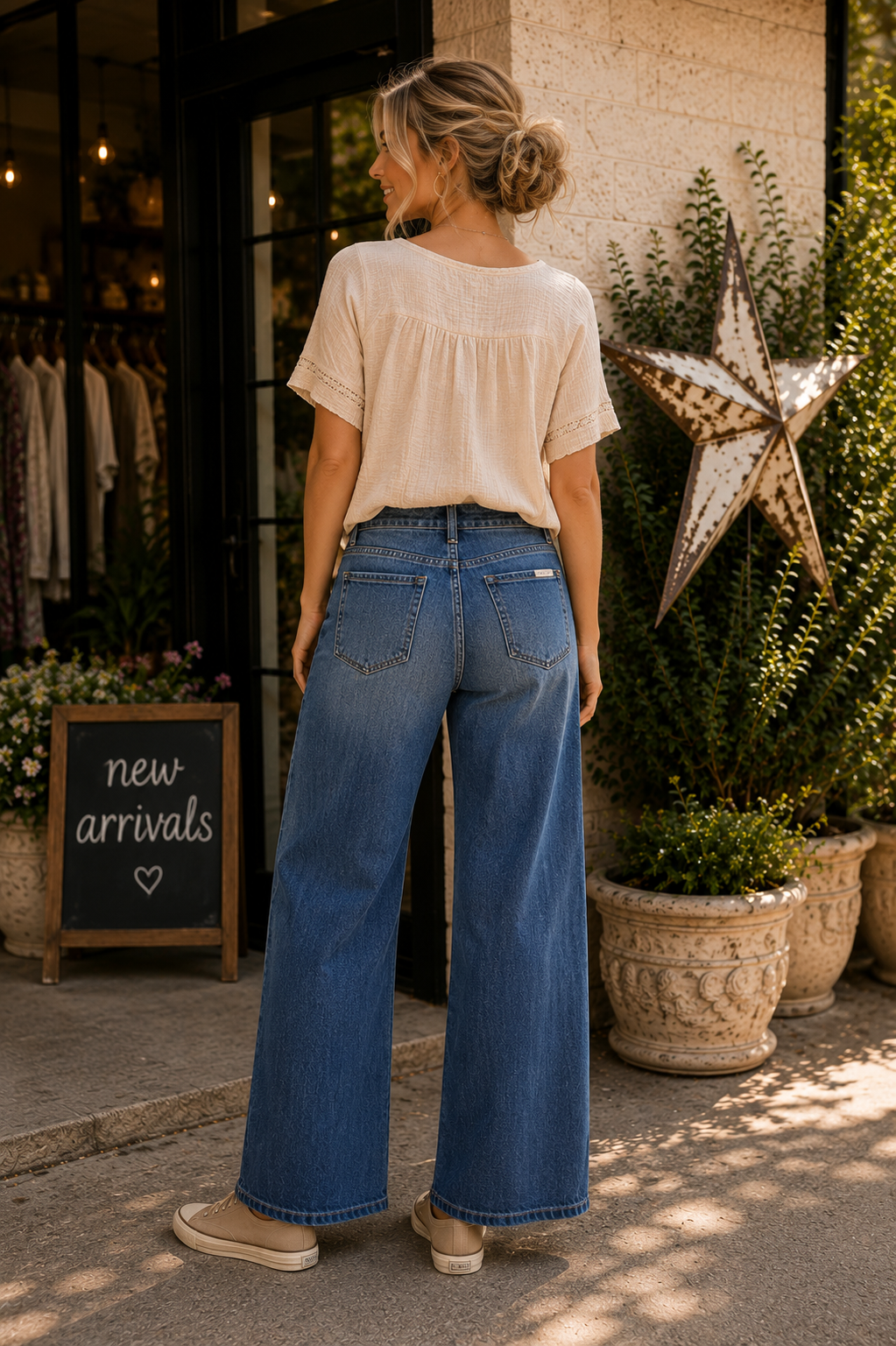RISEN Slouchy Baggy Jeans with Pockets