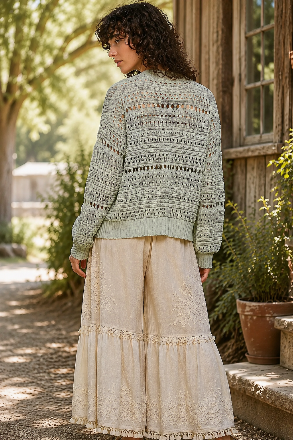 POL Sage Garden Crochet Cardigan