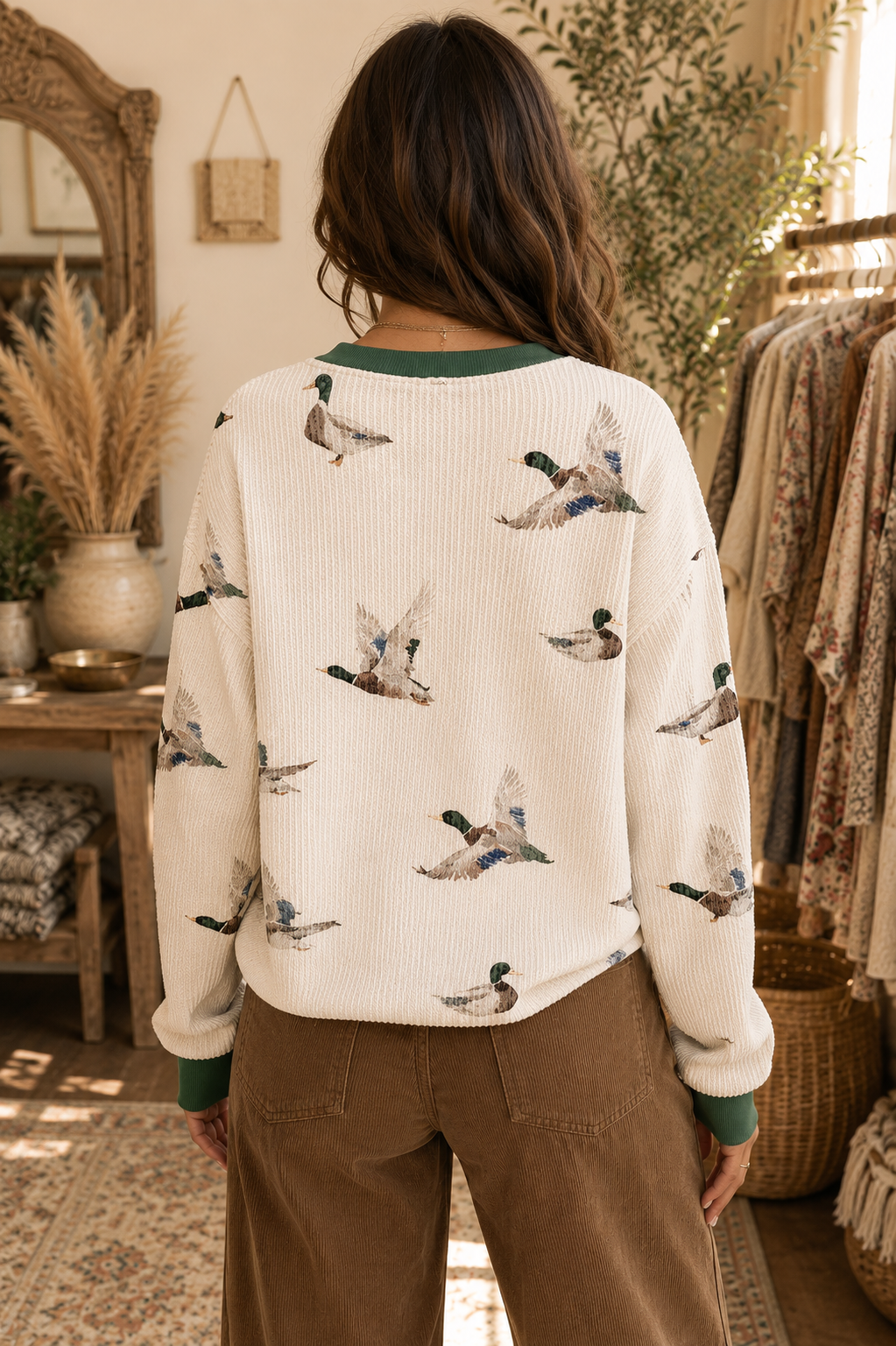 Wild & Free Duck Print Sweater