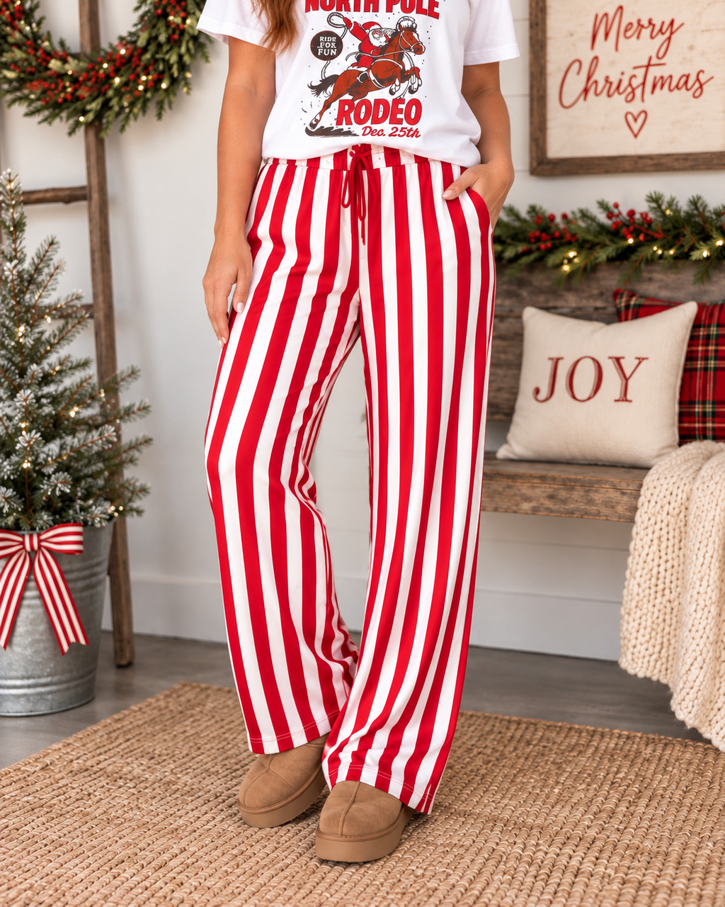 Christmas Stripe Longe Pants