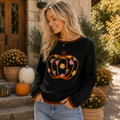 Pumpkin Kisses Embroidered Sweater