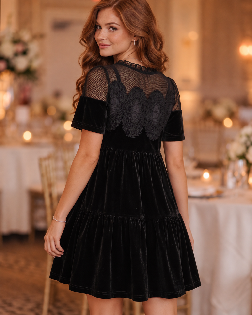 Midnight Mistletoe Velvet Dress