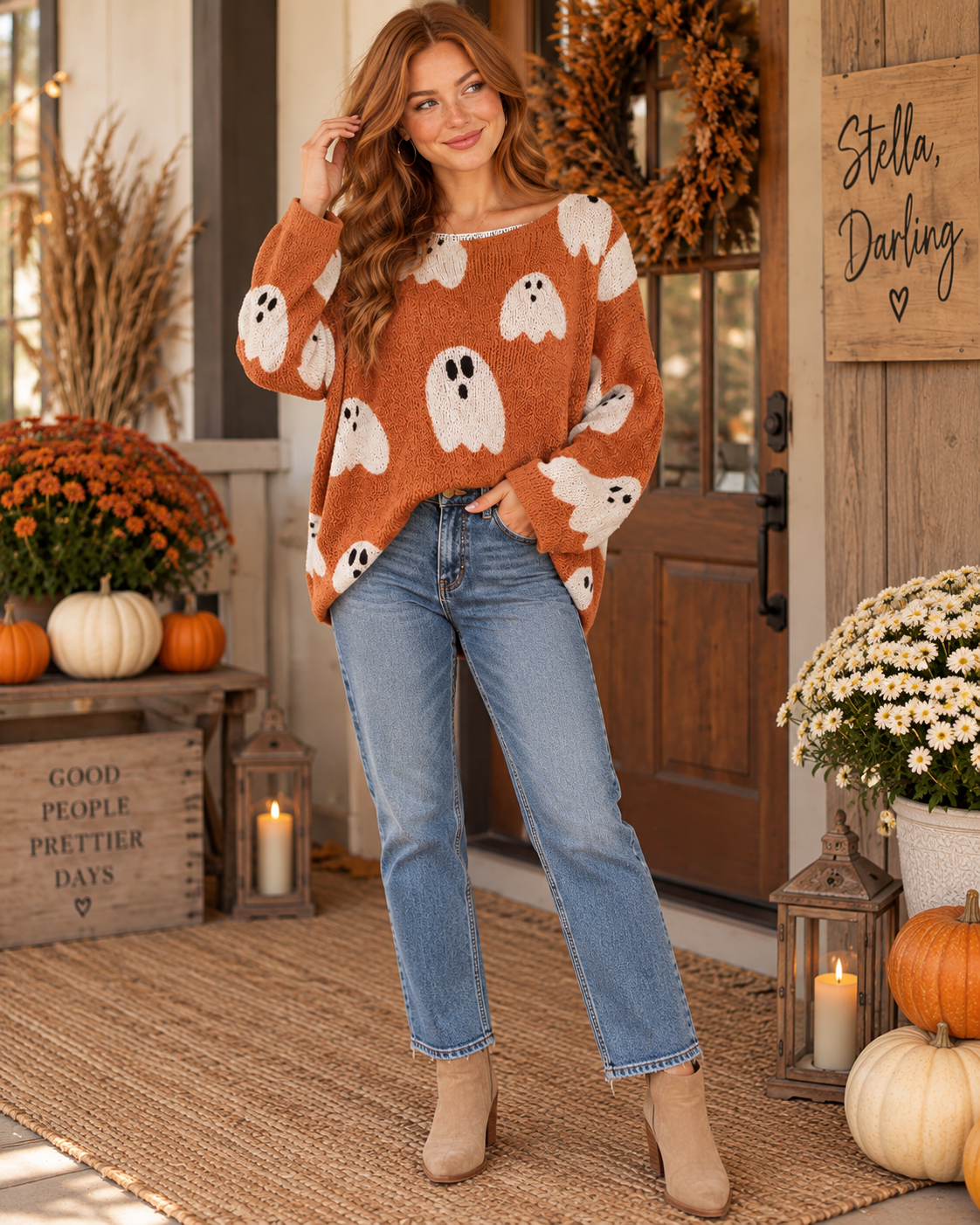 Halloween Boat Neck Sweater