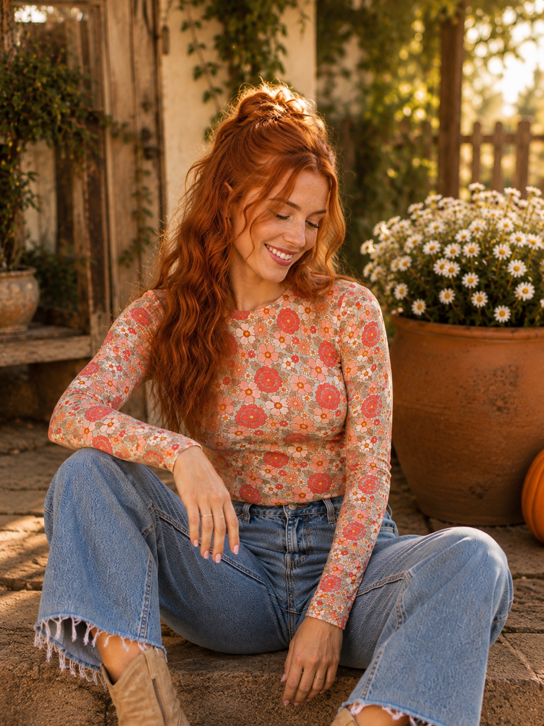 Golden Hour Mesh Top